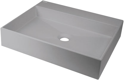 Deante CORREO Granit-Aufsatzwaschtisch mit Armaturenbank 50 x 40 cm Grau Metallic