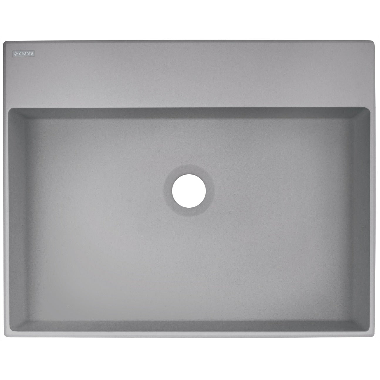 Deante CORREO Granit-Aufsatzwaschtisch mit Armaturenbank 50 x 40 cm Grau Metallic