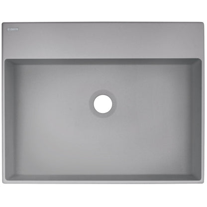 Deante CORREO Granit-Aufsatzwaschtisch mit Armaturenbank 50 x 40 cm Grau Metallic