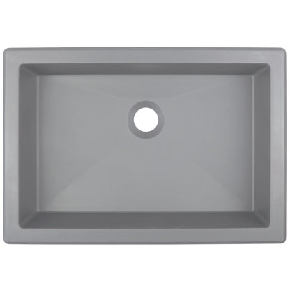Deante CORREO Einbau- & Unterbauwaschbecken Granit 35 x 50 cm Grau Metallic