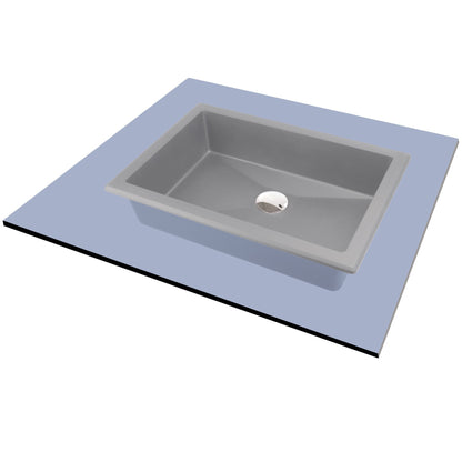 Deante CORREO Einbau- & Unterbauwaschbecken Granit 35 x 50 cm Grau Metallic