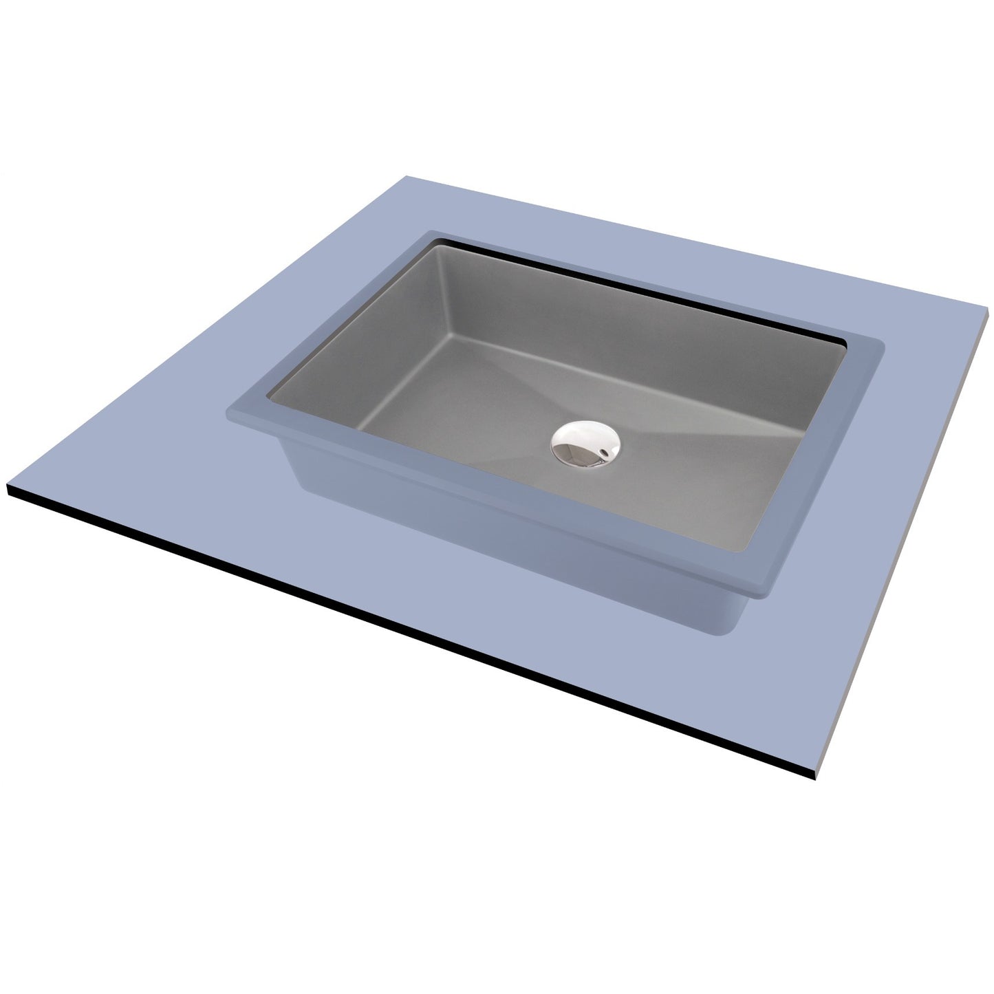 Deante CORREO Einbau- & Unterbauwaschbecken Granit 35 x 50 cm Grau Metallic