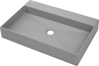 Deante CORREO Granit-Aufsatzwaschtisch mit Armaturenbank 60 x 40 cm Grau Metallic