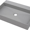 Deante CORREO Granit-Aufsatzwaschtisch mit Armaturenbank 60 x 40 cm Grau Metallic