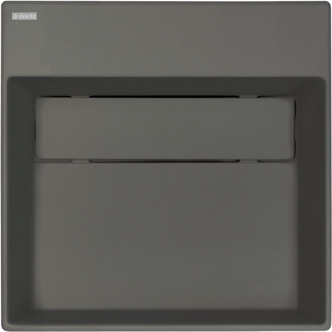 Deante CORREO Aufsatzwaschbecken mit Abflussabdeckung 40 x 40 cm Anthrazit Metallic