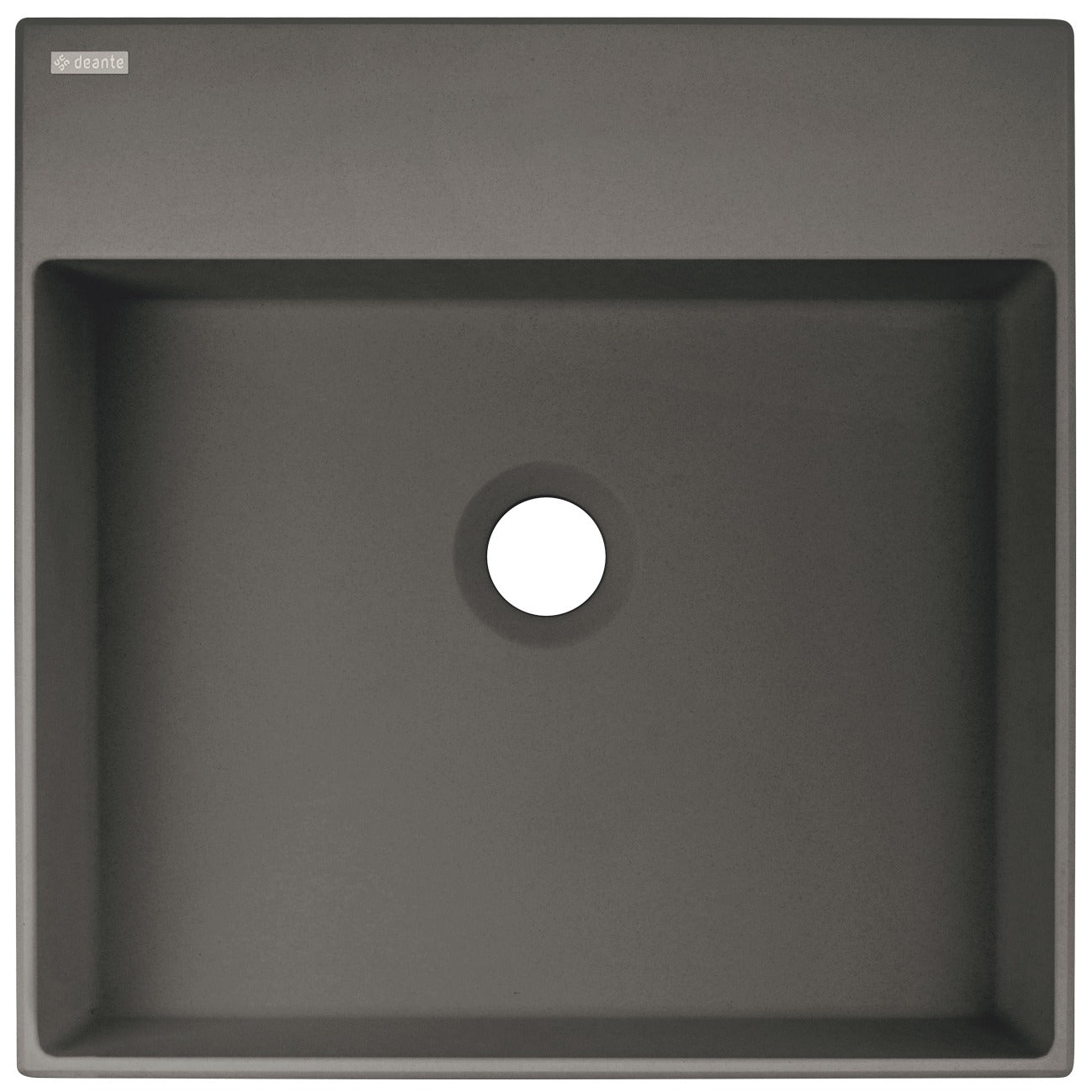 Deante CORREO Granit-Aufsatzwaschtisch mit Armaturenbank 40 x 40 cm Anthrazit Metallic