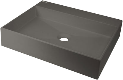 Deante CORREO Granit-Aufsatzwaschtisch mit Armaturenbank 50 x 40 cm Anthrazit Metallic