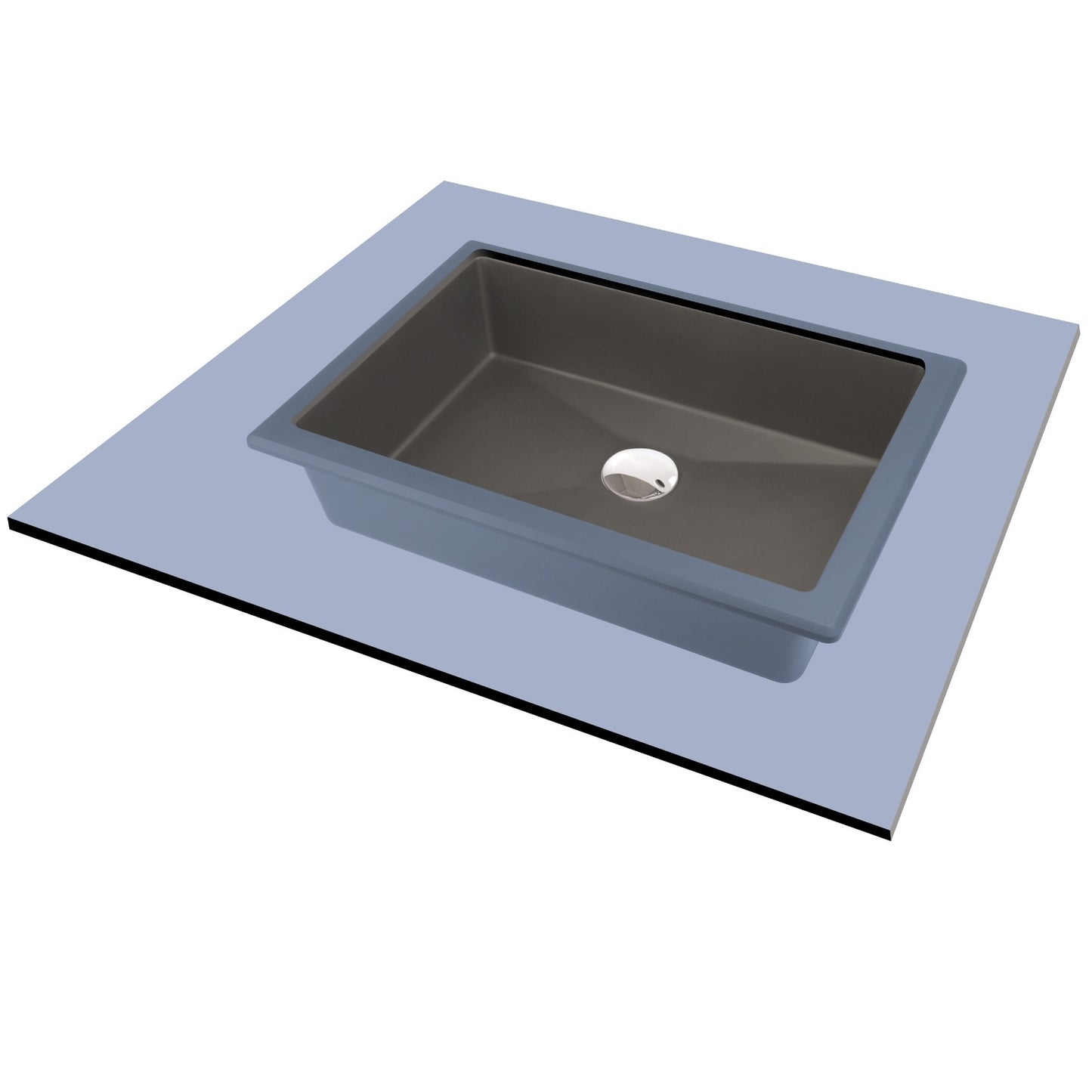 Deante CORREO Einbau- & Unterbauwaschbecken Granit 35 x 50 cm Anthrazit Metallic