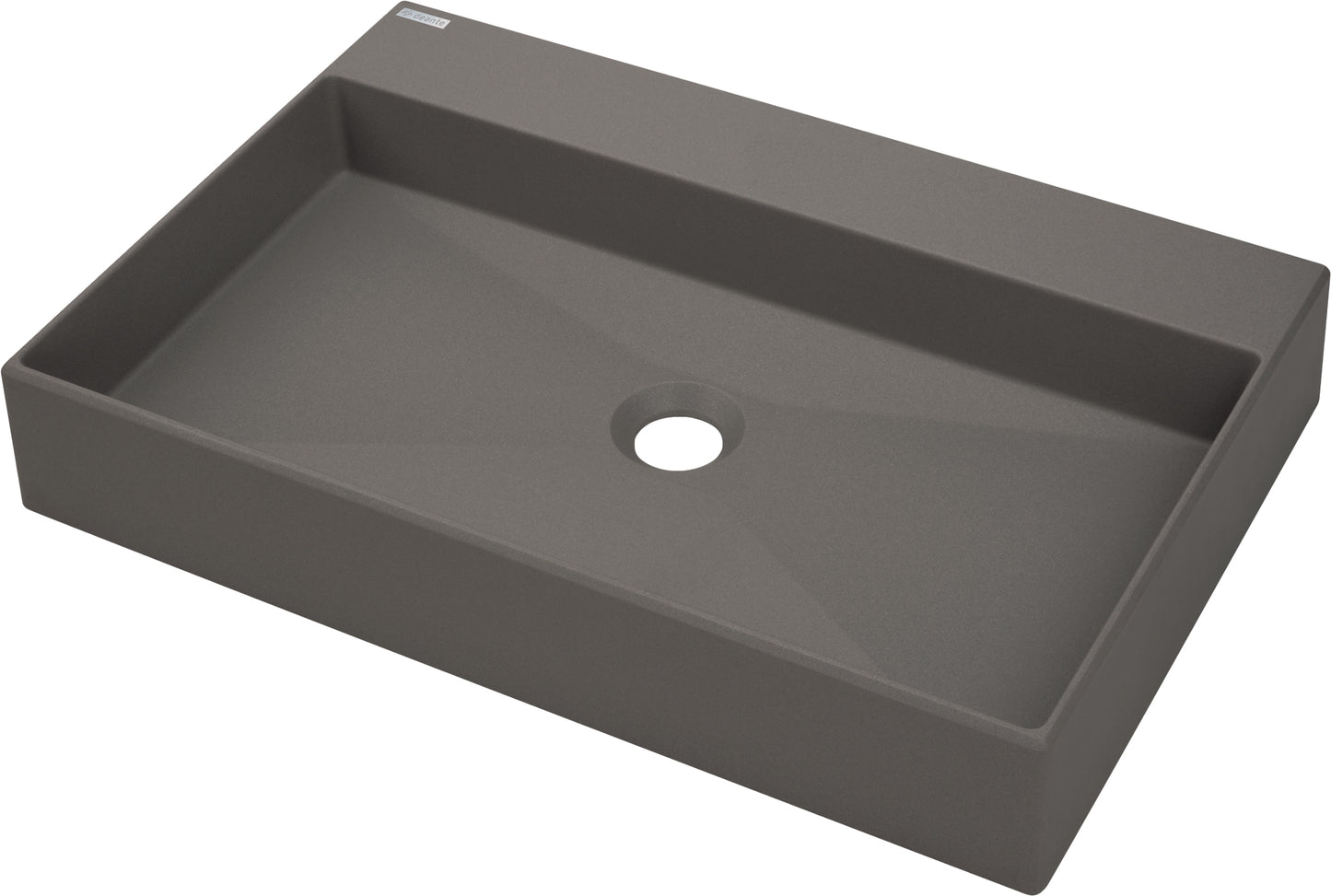 Deante CORREO Granit-Aufsatzwaschtisch mit Armaturenbank 60 x 40 cm Anthrazit Metallic