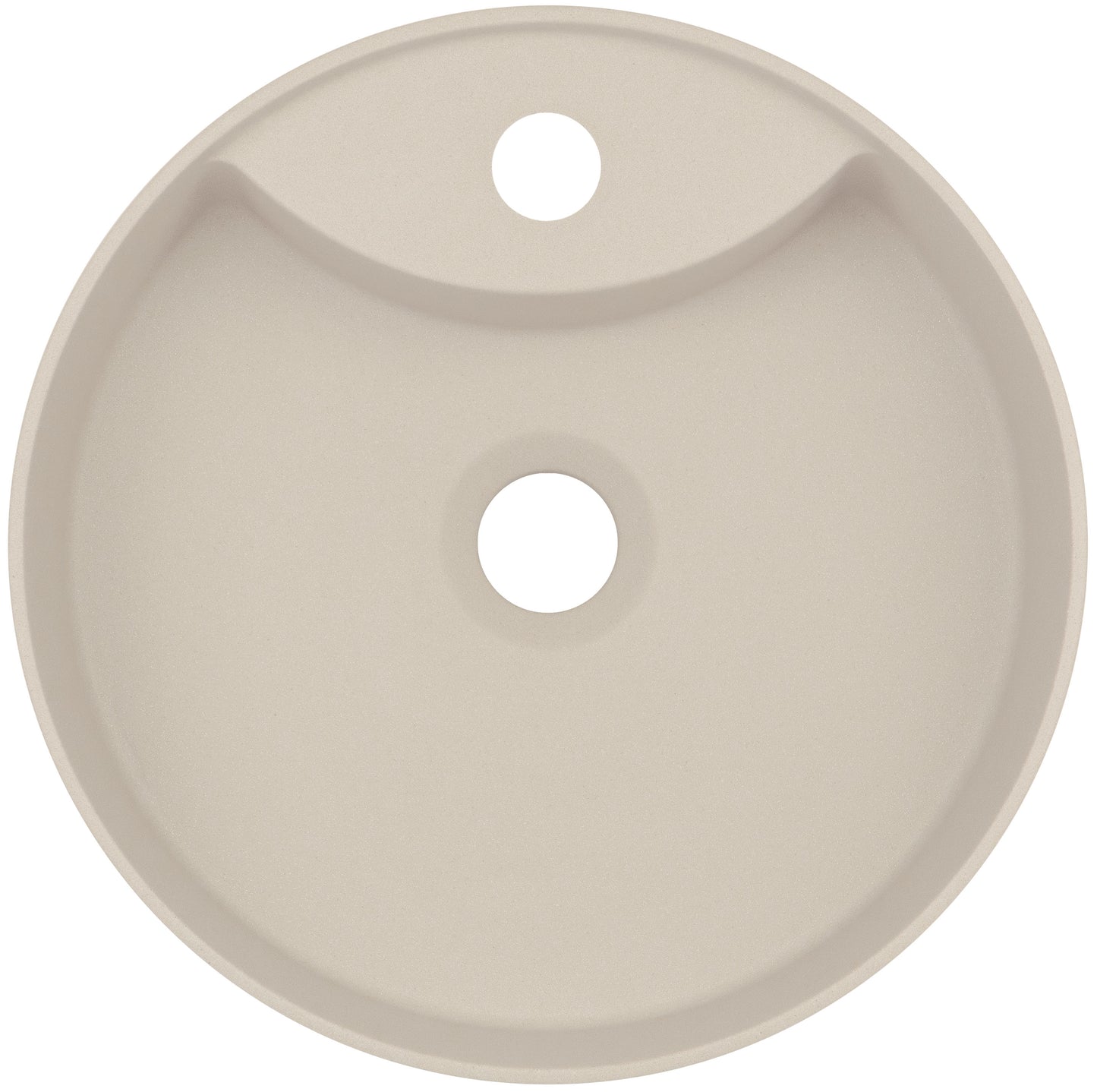 Deante SILIA Granit-Aufsatzwaschtisch mit Armaturenbank rund Ø 36 cm Beige