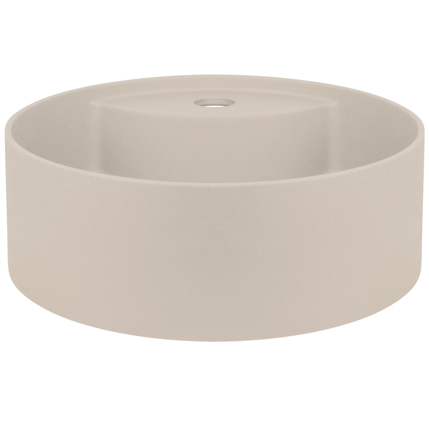 Deante SILIA Granit-Aufsatzwaschtisch mit Armaturenbank rund Ø 36 cm Beige