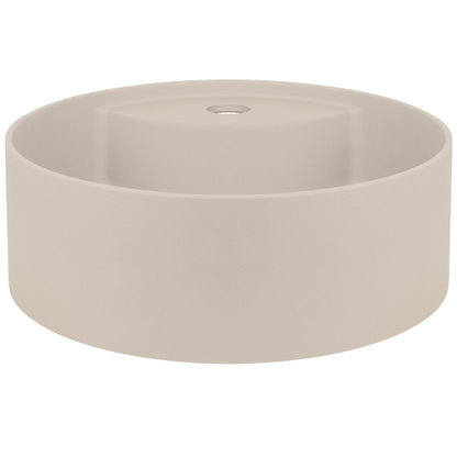 Deante SILIA Granit-Aufsatzwaschtisch mit Armaturenbank rund Ø 36 cm Beige