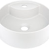 Deante SILIA Granit-Aufsatzwaschtisch mit Armaturenbank rund Ø 36 cm Alabaster