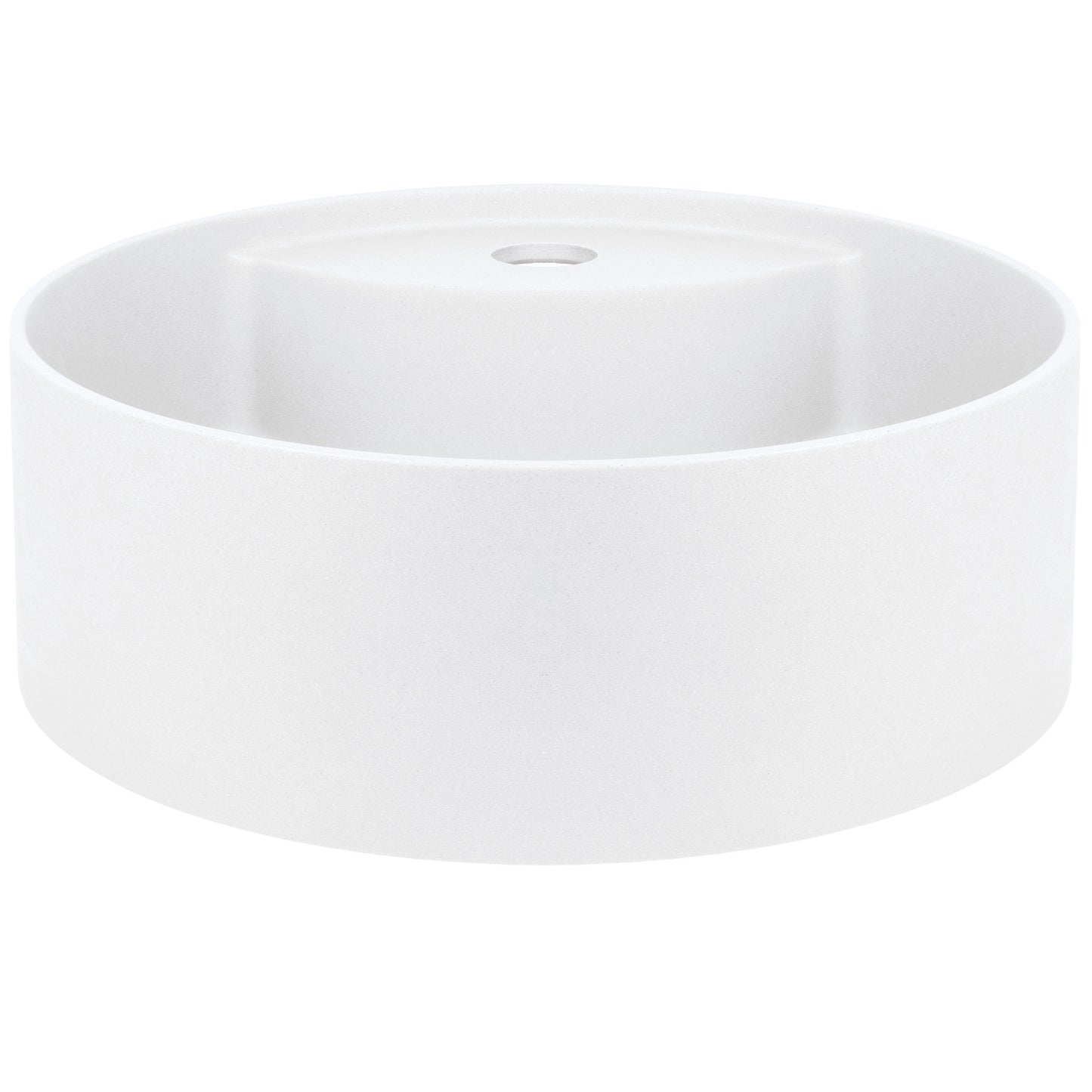 Deante SILIA Granit-Aufsatzwaschtisch mit Armaturenbank rund Ø 36 cm Alabaster