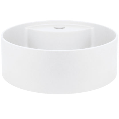 Deante SILIA Granit-Aufsatzwaschtisch mit Armaturenbank rund Ø 36 cm Alabaster