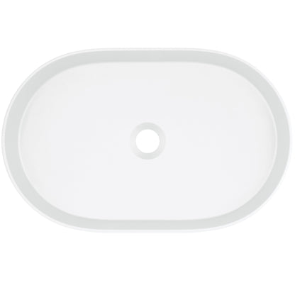 Deante SILIA Granit-Aufsatzwaschbecken Oval 55 x 35 cm Alabaster