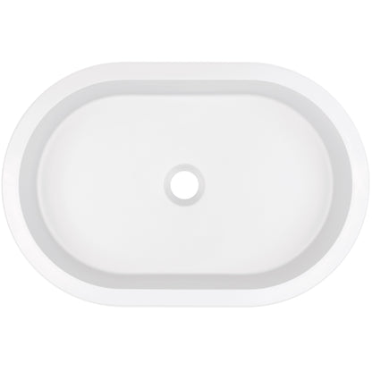 Deante SILIA Einbau- & Unterbauwaschbecken Granit Oval 58,8 x 39 cm Alabaster