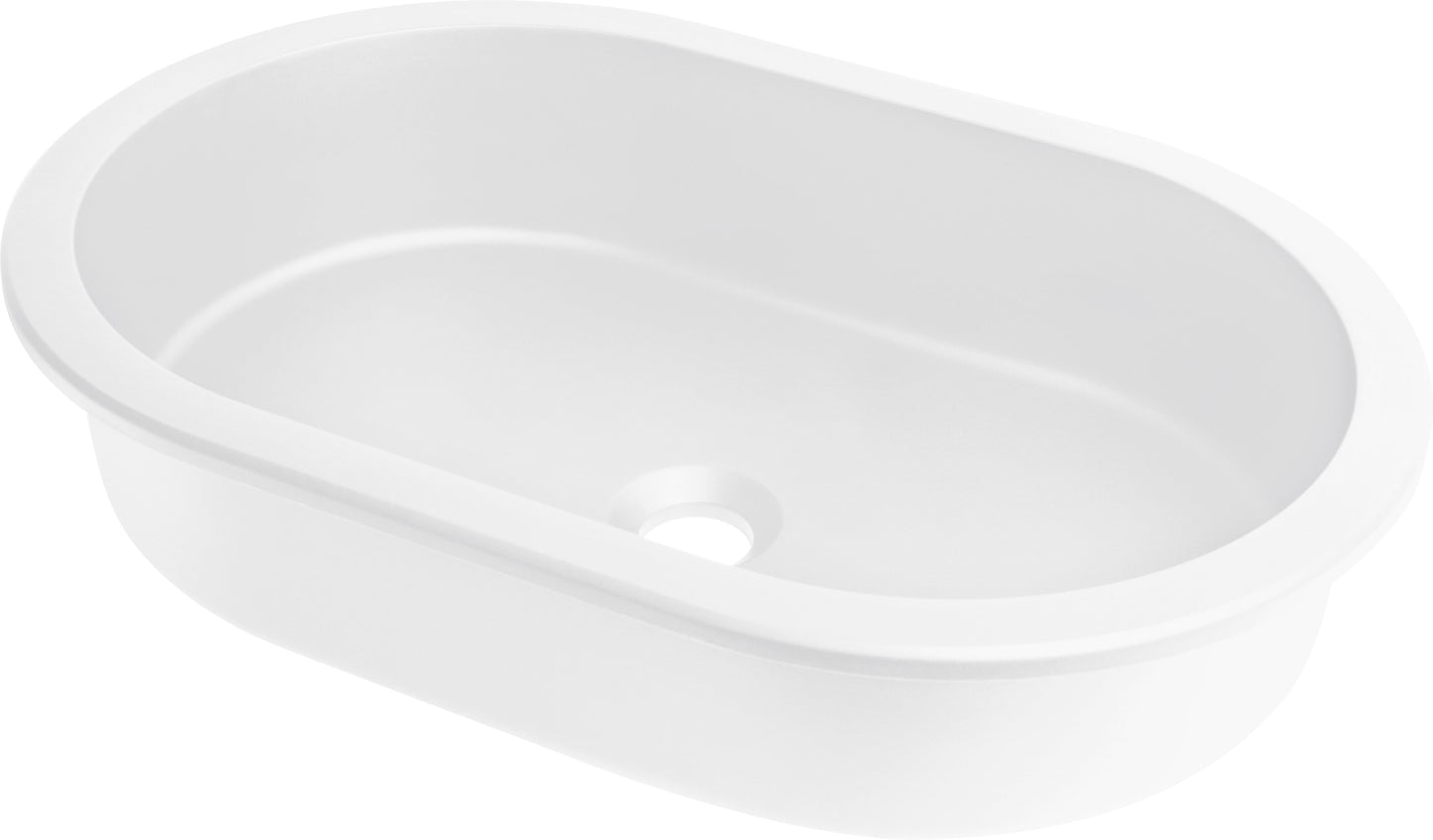 Deante SILIA Einbau- & Unterbauwaschbecken Granit Oval 58,8 x 39 cm Alabaster