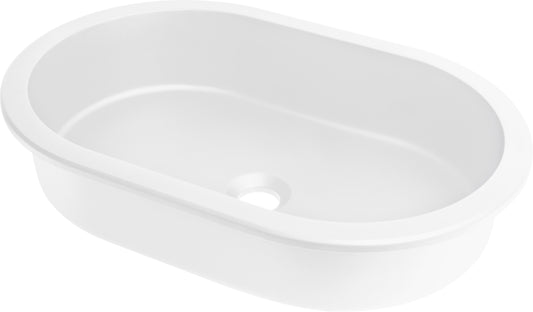 Deante SILIA Einbau- & Unterbauwaschbecken Granit Oval 58,8 x 39 cm Alabaster