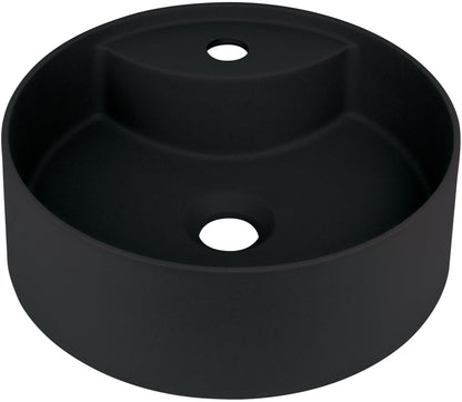 Deante SILIA Granit-Aufsatzwaschtisch mit Armaturenbank rund Ø 36 cm Schwarz