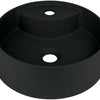 Deante SILIA Granit-Aufsatzwaschtisch mit Armaturenbank rund Ø 36 cm Schwarz
