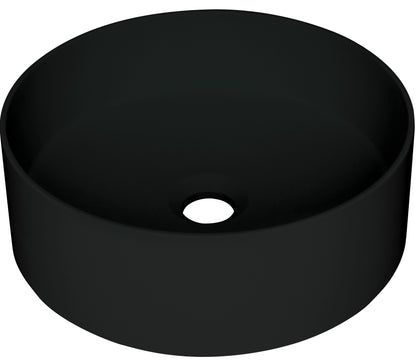 Deante SILIA Granit-Aufsatzwaschbecken rund Ø 36 cm Schwarz
