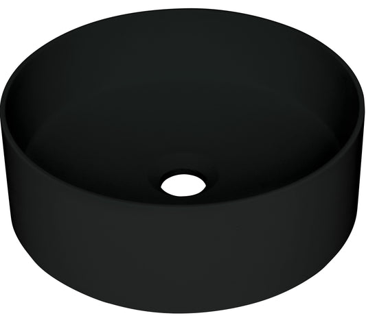 Deante SILIA Granit-Aufsatzwaschbecken rund Ø 36 cm Schwarz