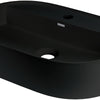 Deante SILIA Granit-Aufsatzwaschtisch mit Armaturenbank Oval 55 x 35 cm Schwarz