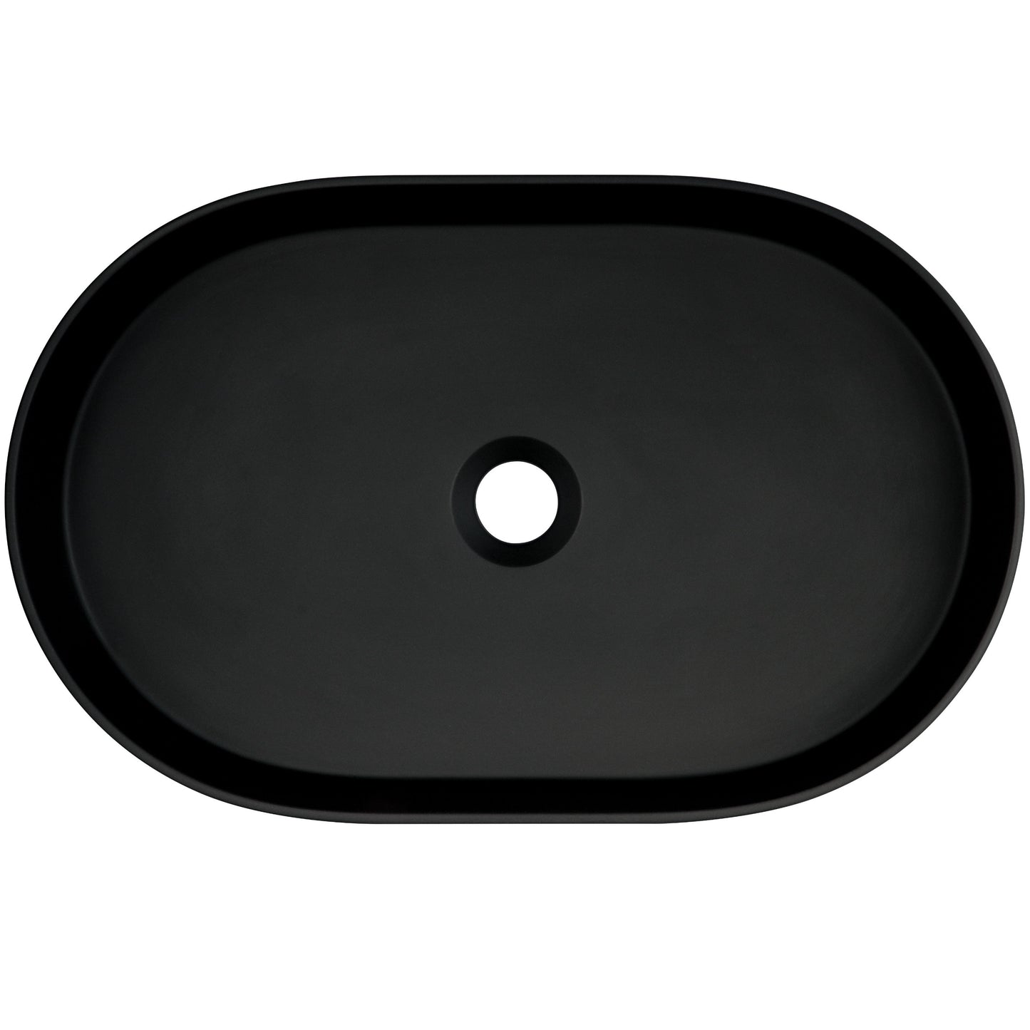 Deante SILIA Granit-Aufsatzwaschbecken Oval 55 x 35 cm Schwarz