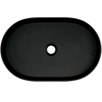 Deante SILIA Granit-Aufsatzwaschbecken Oval 55 x 35 cm Schwarz