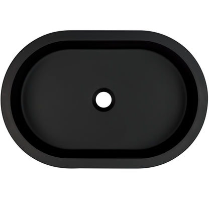 Deante SILIA Einbau- & Unterbauwaschbecken Granit Oval 58,8 x 39 cm Schwarz