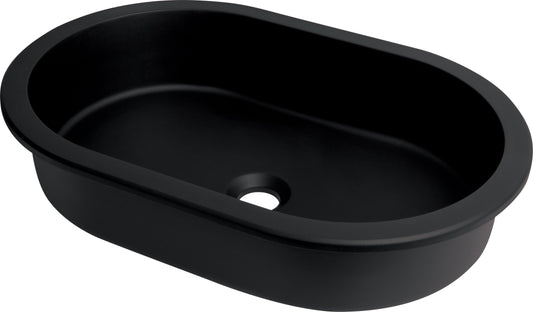 Deante SILIA Einbau- & Unterbauwaschbecken Granit Oval 58,8 x 39 cm Schwarz