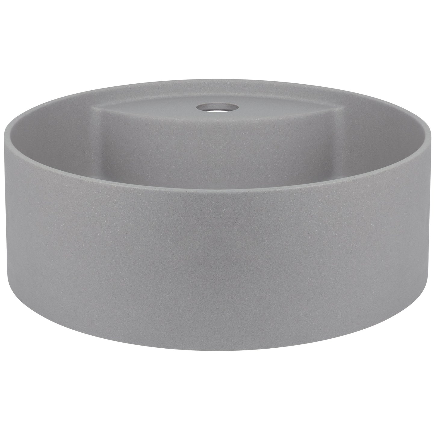 Deante SILIA Granit-Aufsatzwaschtisch mit Armaturenbank rund Ø 36 cm Grau Metallic