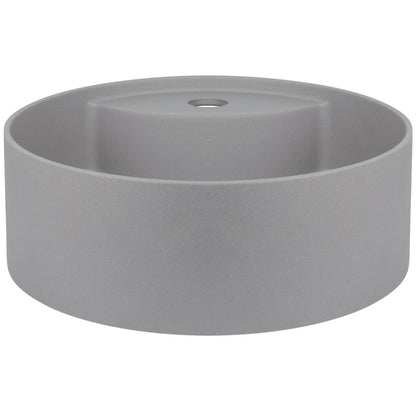 Deante SILIA Granit-Aufsatzwaschtisch mit Armaturenbank rund Ø 36 cm Grau Metallic