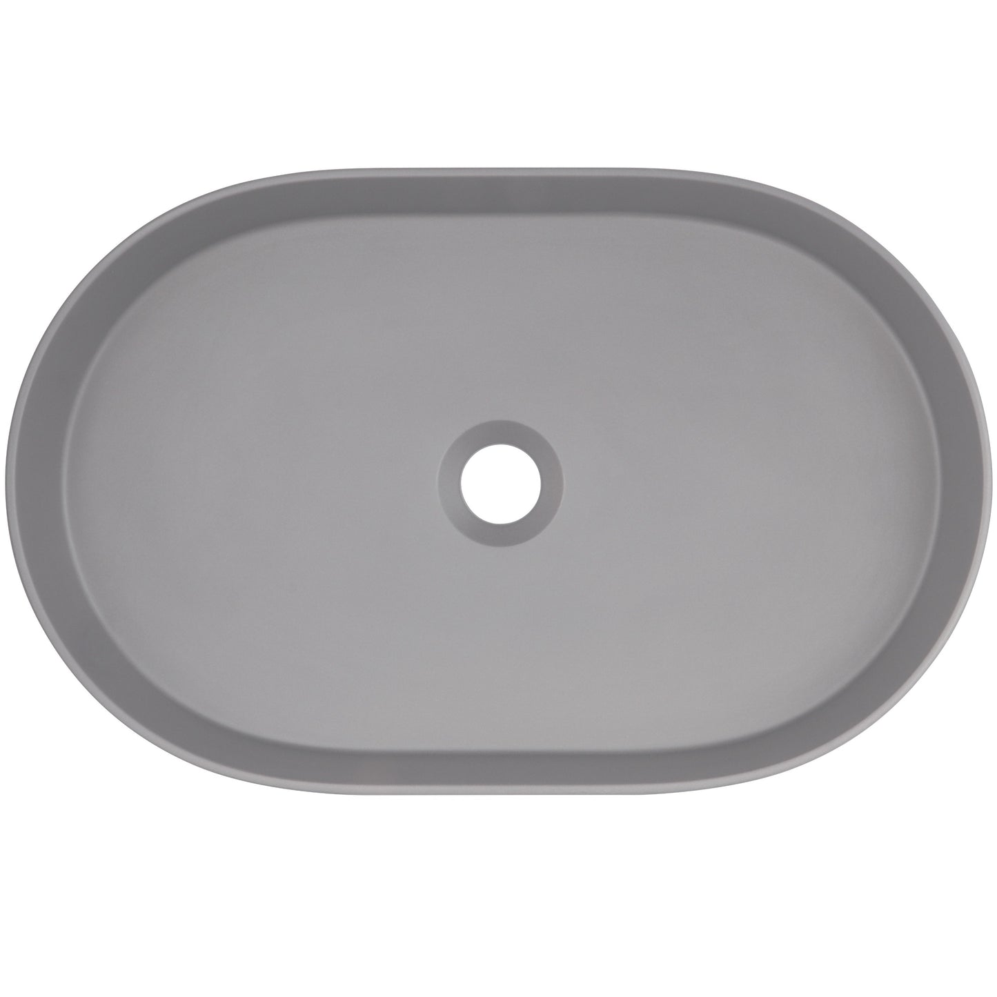 Deante SILIA Granit-Aufsatzwaschbecken Oval 55 x 35 cm Grau Metallic