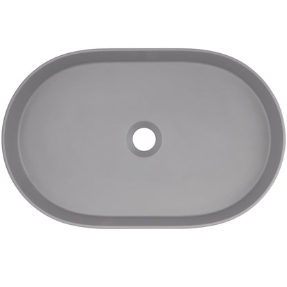 Deante SILIA Granit-Aufsatzwaschbecken Oval 55 x 35 cm Grau Metallic