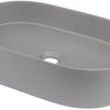 Deante SILIA Granit-Aufsatzwaschbecken Oval 55 x 35 cm Grau Metallic