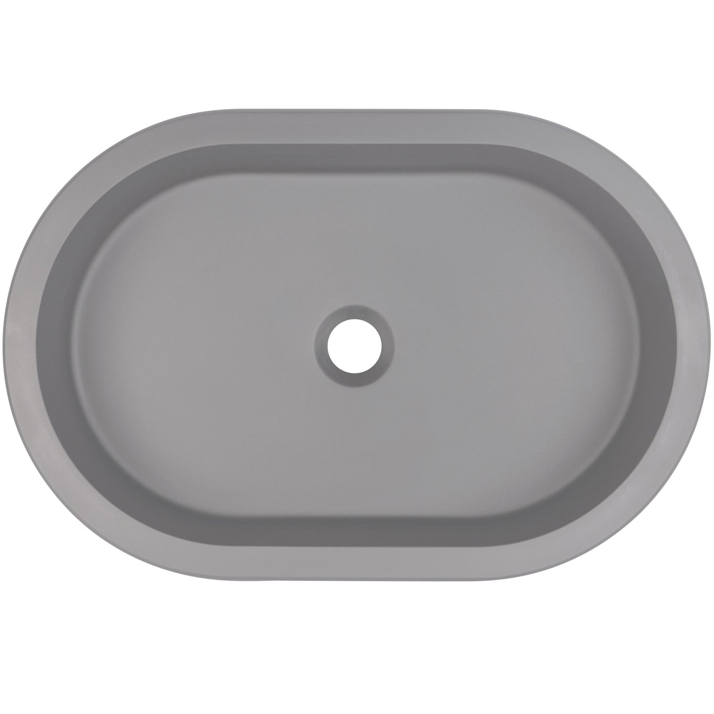 Deante SILIA Einbau- & Unterbauwaschbecken Granit Oval 58,8 x 39 cm Grau Metallic