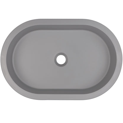 Deante SILIA Einbau- & Unterbauwaschbecken Granit Oval 58,8 x 39 cm Grau Metallic