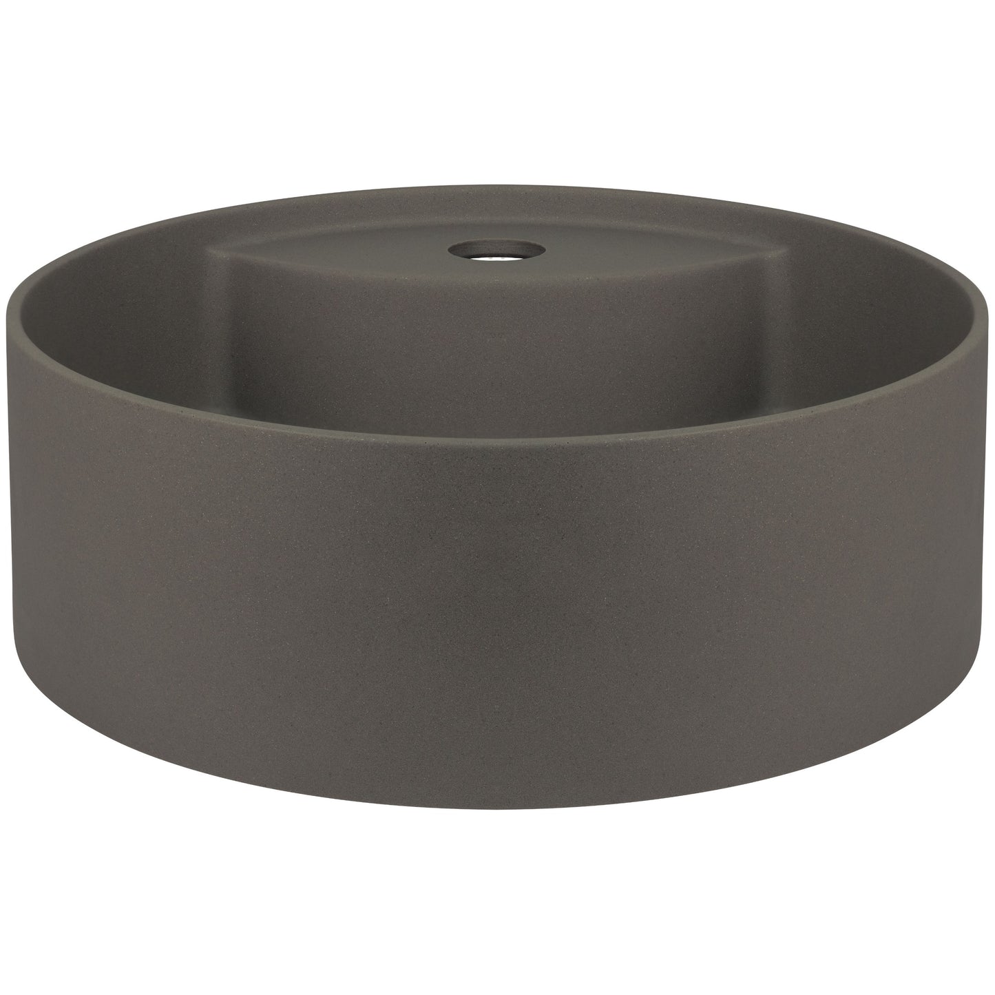 Deante SILIA Granit-Aufsatzwaschtisch mit Armaturenbank rund Ø 36 cm Anthrazit Metallic