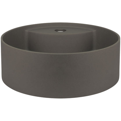 Deante SILIA Granit-Aufsatzwaschtisch mit Armaturenbank rund Ø 36 cm Anthrazit Metallic