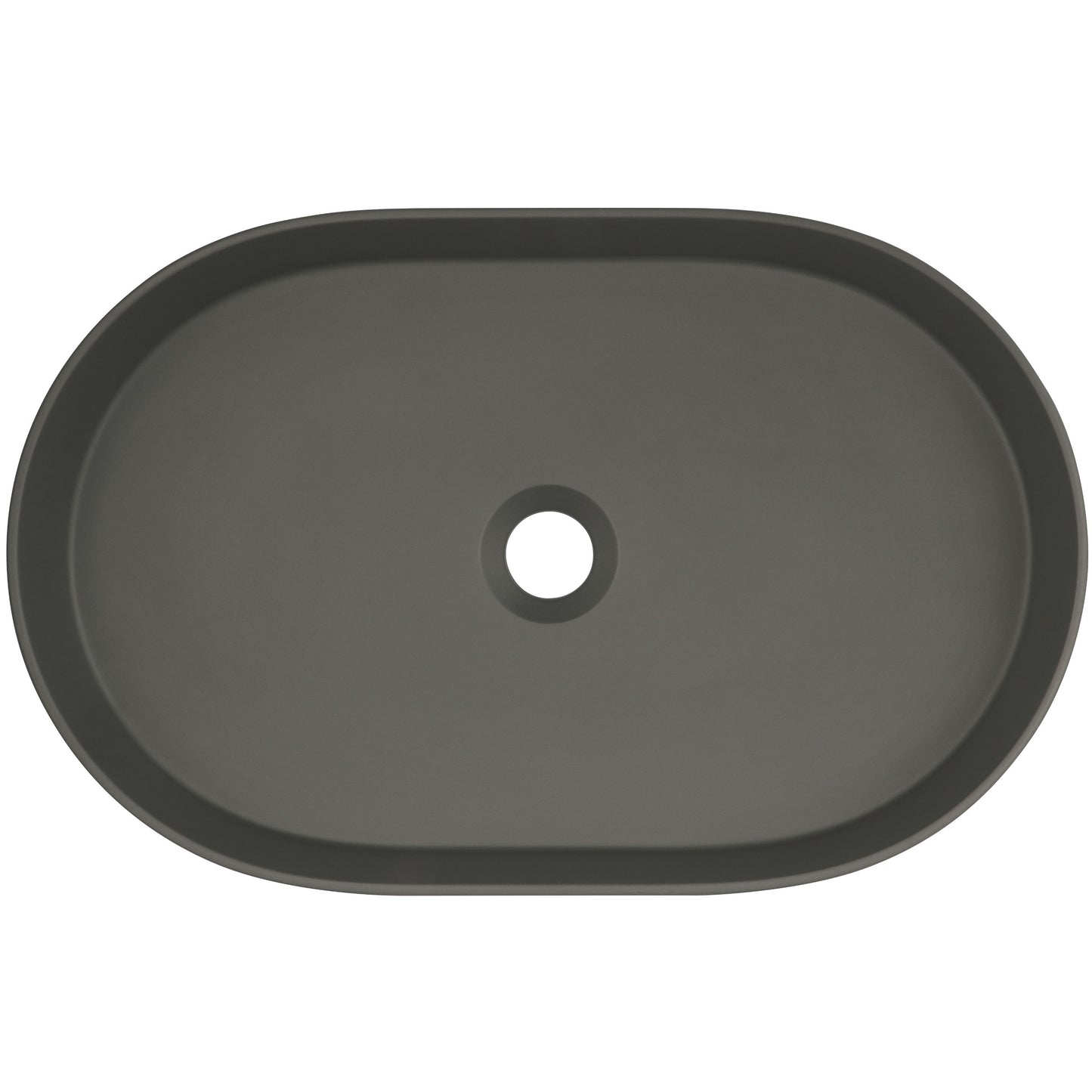 Deante SILIA Granit-Aufsatzwaschbecken Oval 55 x 35 cm Anthrazit Metallic