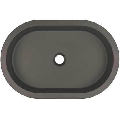 Deante SILIA Einbau- & Unterbauwaschbecken Granit Oval 58,8 x 39 cm Anthrazit Metallic