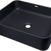 Deante TEMISTO Aufsatzwaschbecken aus Granit rechteckig 50 x 40 cm Schwarz
