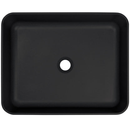 Deante TEMISTO Aufsatzwaschbecken aus Granit rechteckig 50 x 40 cm Schwarz