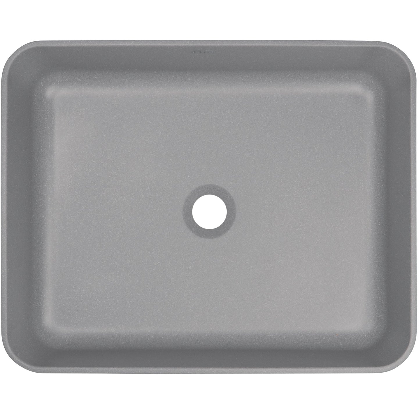Deante TEMISTO Aufsatzwaschbecken aus Granit rechteckig 50 x 40 cm Grau Metallic