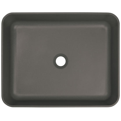 Deante TEMISTO Aufsatzwaschbecken aus Granit rechteckig 50 x 40 cm Anthrazit Metallic
