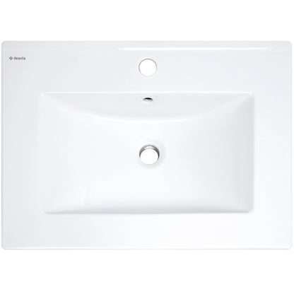 Deante TUBO Einbauwaschbecken aus Keramik mit Armaturenbank 61,5 x 46,5 cm Weiß