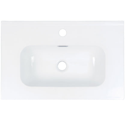 Deante TUBO Einbauwaschbecken aus Keramik mit Armaturenbank 61 x 38,5 cm Weiß