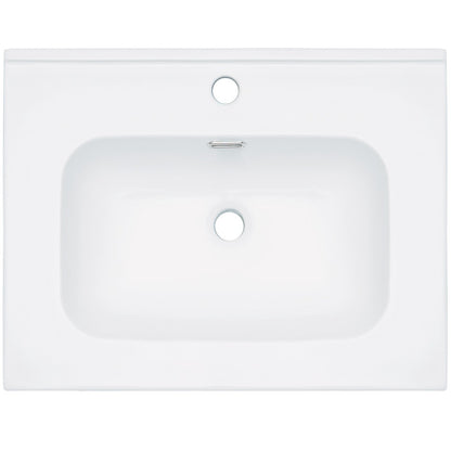 Deante TUBO Einbauwaschbecken aus Keramik mit Armaturenbank 61 x 46 cm Weiß